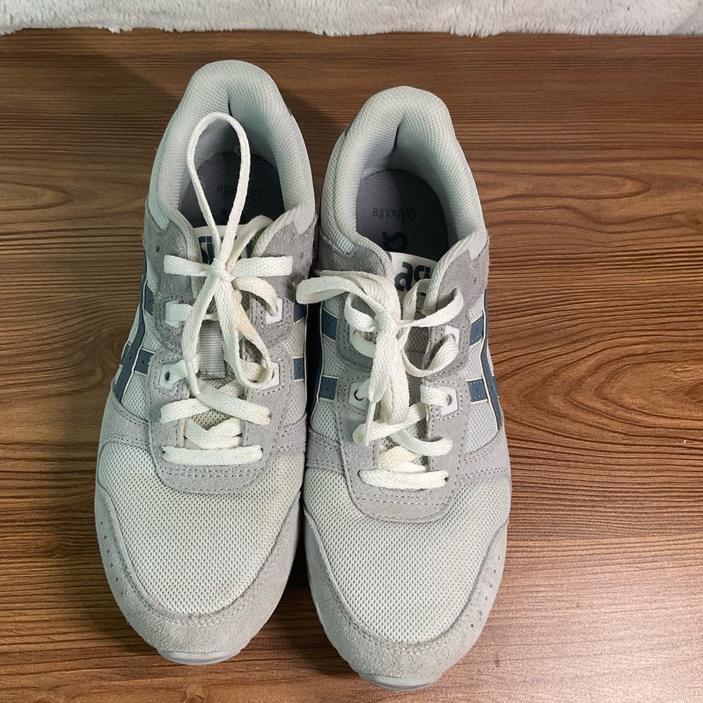 Grey ASICS trainers with blue accents women's size 8.5 #gymshoes - Picture 5 of 7